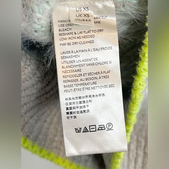 Free People Sunbrite stripe fuzzy Sweater Crop River Run. XS - Picture 6 of 9